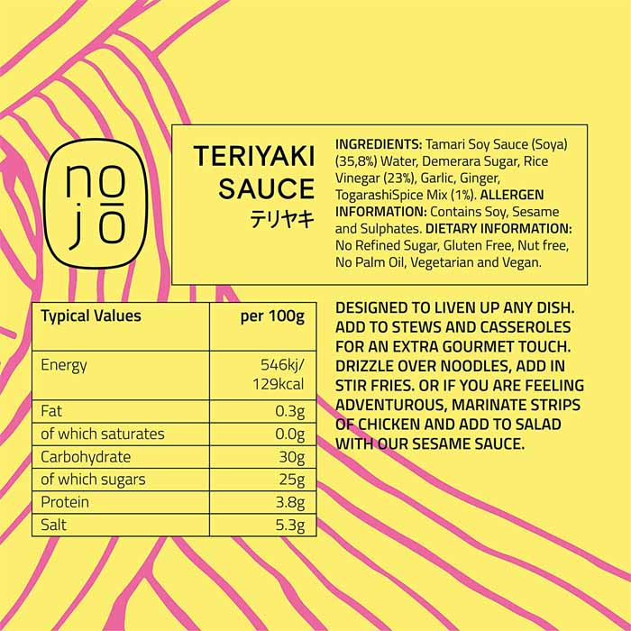 Nojo - Japanese Teriyaki Sauce, 200ml - back