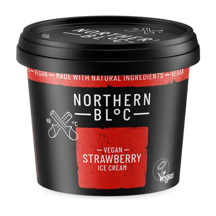 Northern Bloc - Vegan Strawberry Sherbet Ice Cream, 100ml  Pack of 24