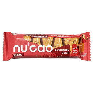 Nucao - Organic Vegan White Chocolate Bar - Raspberry Crisp, 40g | Multiple Sizes