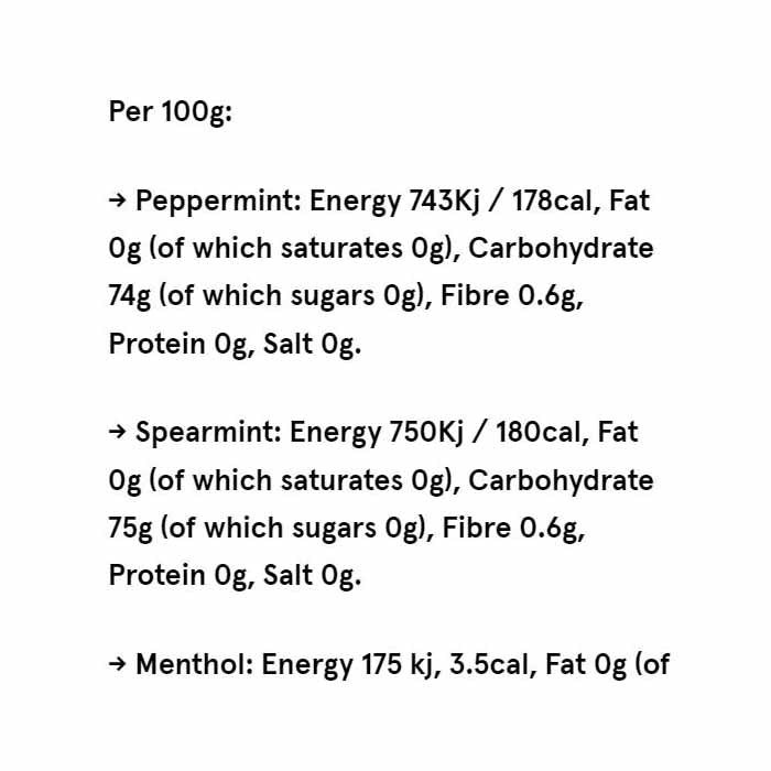 Nuud Gum - Plastic-Free Chewing Gum - Peppermint, 18g - back