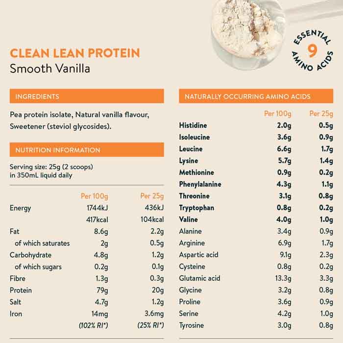 Nuzest - Clean Lean Protein Smooth Vanilla, 500g  g - back