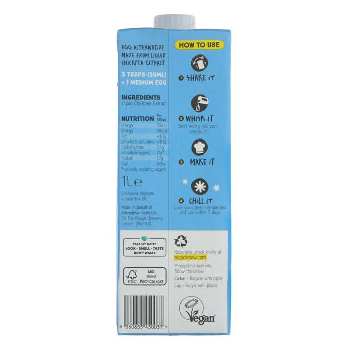 OGGS - Aquafaba Egg Replacer, 1l - back