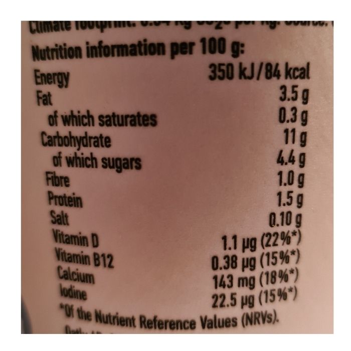 Oatly - Oatgurt Plain, 400ml - nutrition facts