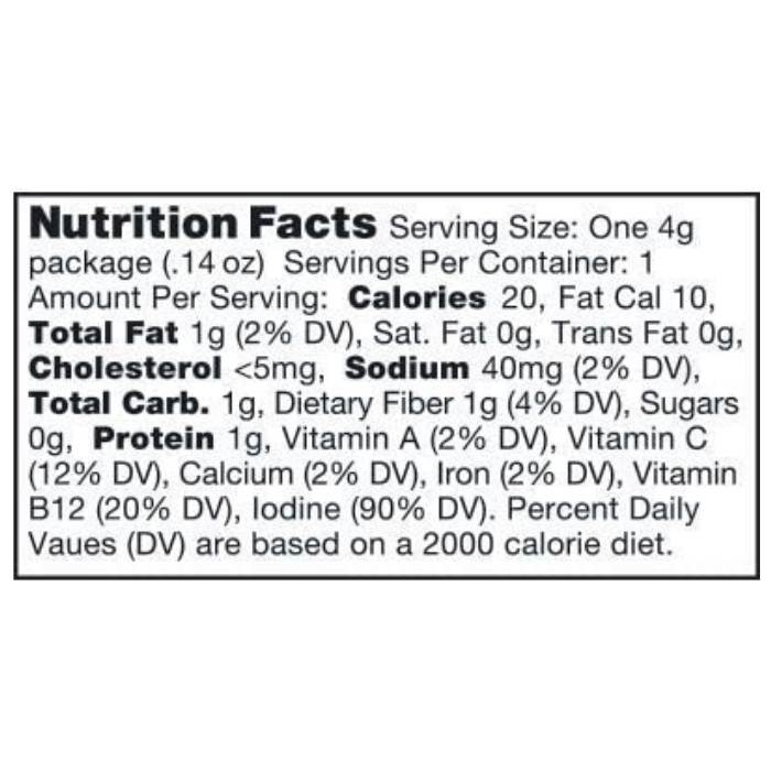 Ocean's Halo - Organic Seaweed Snack Maui Onion, 4g - back