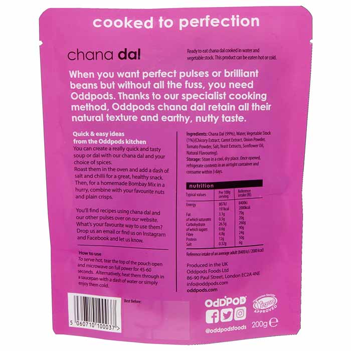 Oddpods - Chana Dal, 200g - back