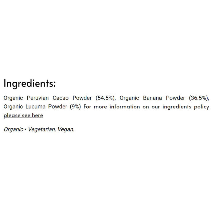 Of The Earth Superfoods - Naturally Hot Chocolate With Lucuma, 180g - back