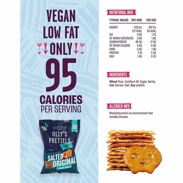 Olly's - Pretzel Thins - Original Salted, 35g - back