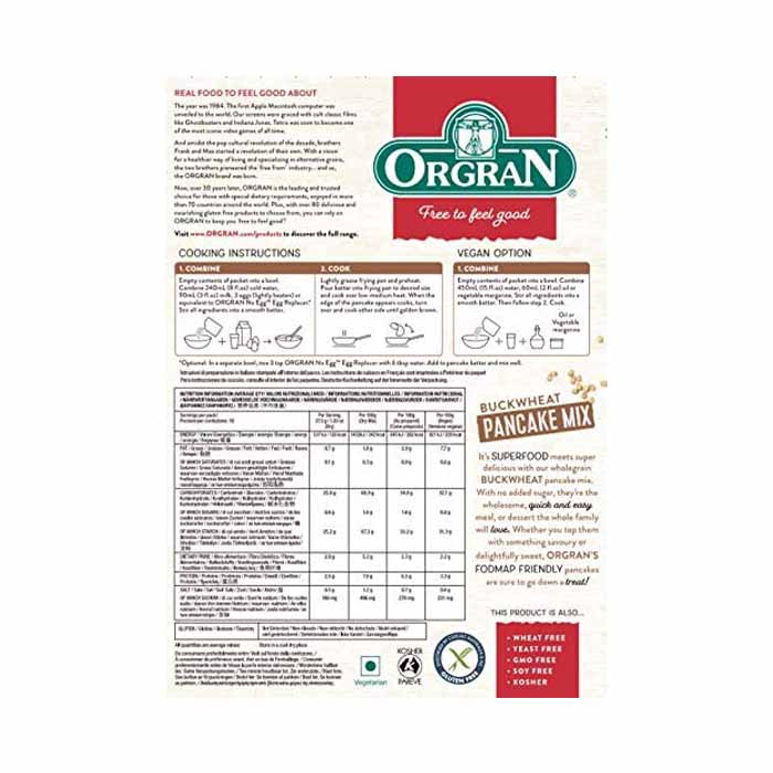 Orgran - Gluten-Free Buckwheat Pancake Mix, 375g - back