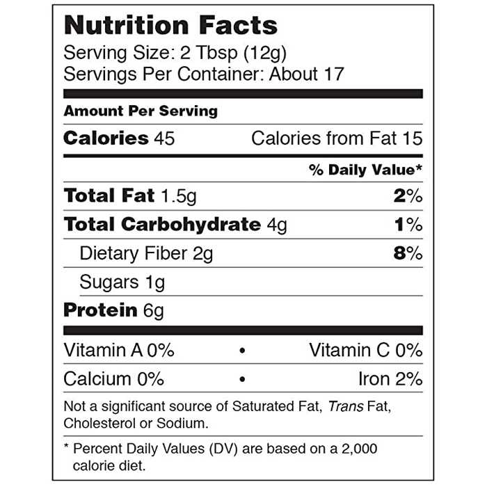 PB&Me - Organic Powdered Peanut Butter, No Added Sugar, 200g - back