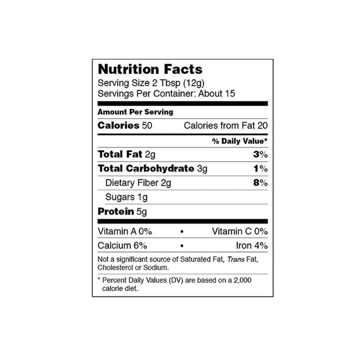 PB&Me - Powdered Almond Butter No Added Sugar, 184g - nutrition facts