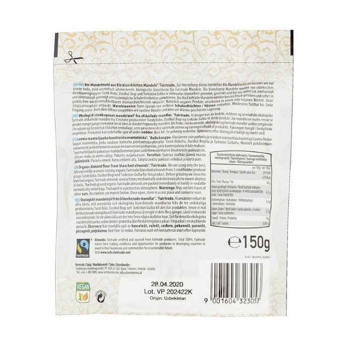 Pearls Of Samarkand - Organic White Almond Flour, 150g - Back