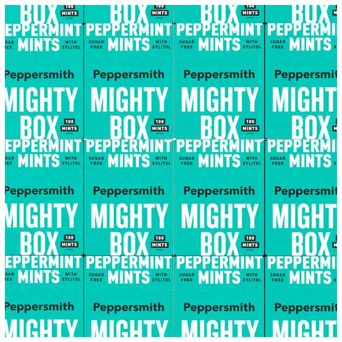 Peppersmith - Xylitol English Peppermint Mints Mighty Box, 60g  Pack of 18