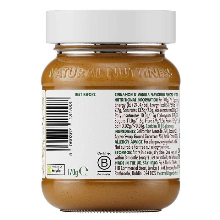 Pip & Nut - Crosstown Cinnamon Scroll Almond Butter Limited Edition, 170g - back