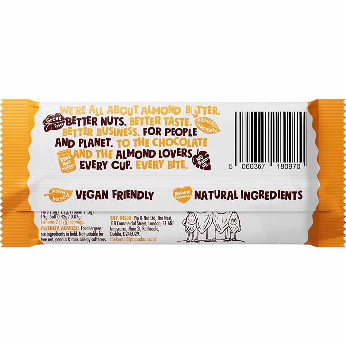 Pip & Nut - Nut Butter Cups - Dark Chocolate Almond (1-Pack), 34g  - back