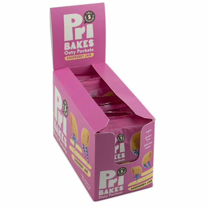 Pri Bakes - Oaty Pockets - Raspberry Jam, 44g  Pack of 12