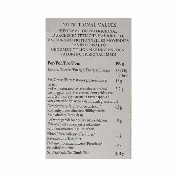 Primrose's Kitchen - Organic Raw Muesli, 300g | Carrot Apple & Cinnamon- Nutrition Values
