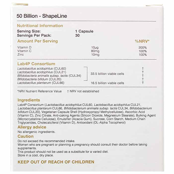 ProVen Probiotics - 50 Billion Shapeline, 30 Capsules - back
