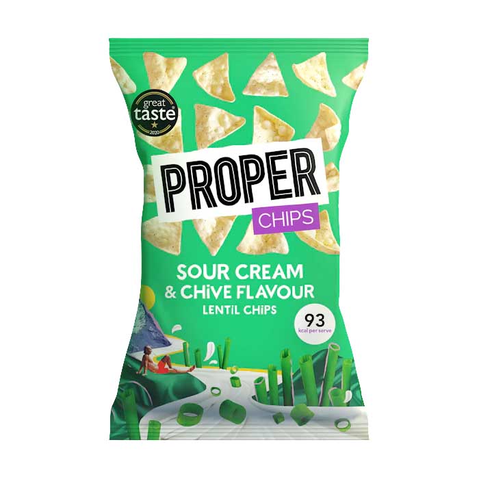 Properchips - Lentil Chips for Sharing - Sour Cream & Chive, 85g