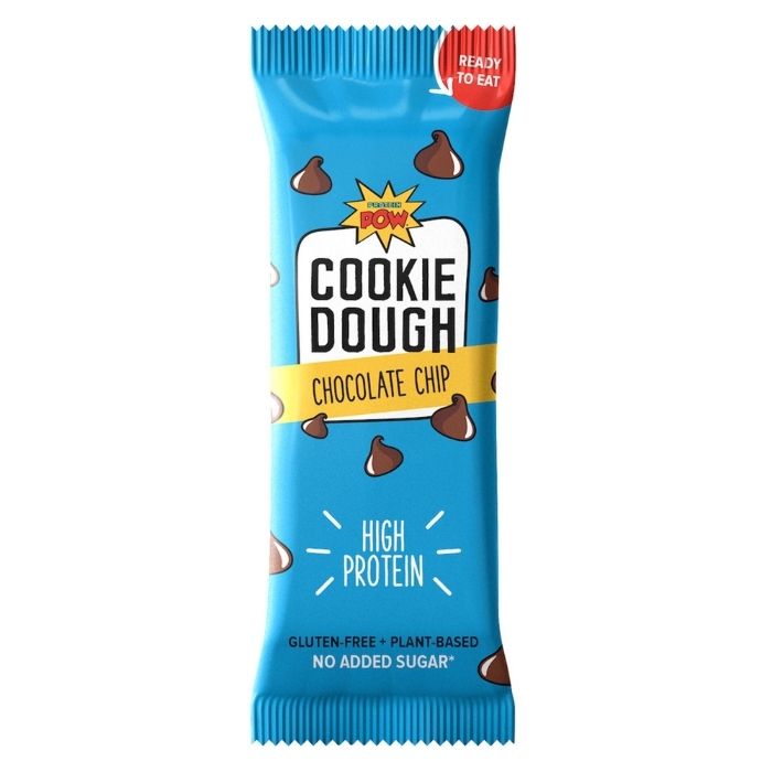 Protein Pow - Ready To Eat Cookie Dough Bars - Chocolate Chips - Front