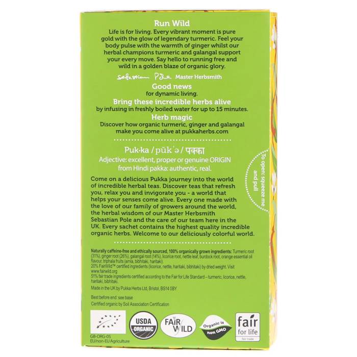 Pukka - Turmeric Active Herbal Tea - back