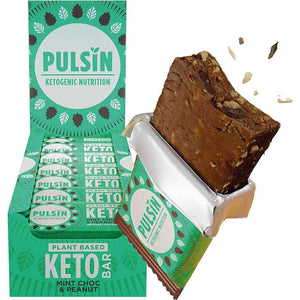 Pulsin - Chocolate Mint and Peanut Keto Bar, 50g | Pack of 18
