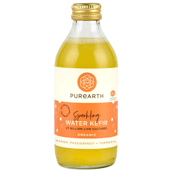 Purearth - Organic Sparkling Water Kefir - Mango Passionfruit + Turmeric ,270ml