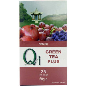Qi Herbal Health - Green Tea Plus Blueberry Pomegranate and Red Grape, 25 Bags
