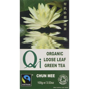 Qi Herbal Health - Organic Fairtrade Loose Leaf Chun Mee Tea, 100g | Pack of 6
