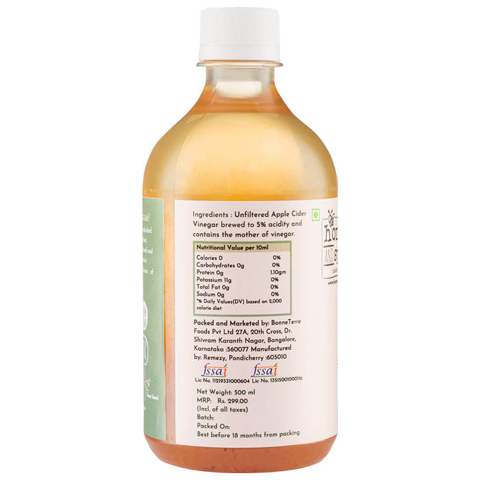 Raw Health - Organic Raw Apple Cider Vinegar with Mother, 500ml - back