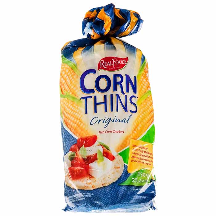 Real Foods - Organic Corn Thins - Original, 150g