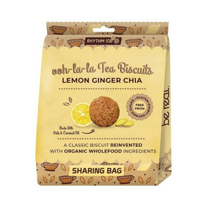 Rhythm 108 - Organic Lemon, Ginger & Chai Biscuit Share Bag, 135g