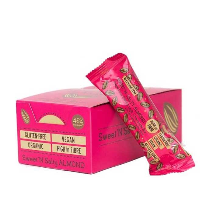 Rhythm108 - Organic Sweet & Salty Almond Choc Bar 15-Pack, 33g
