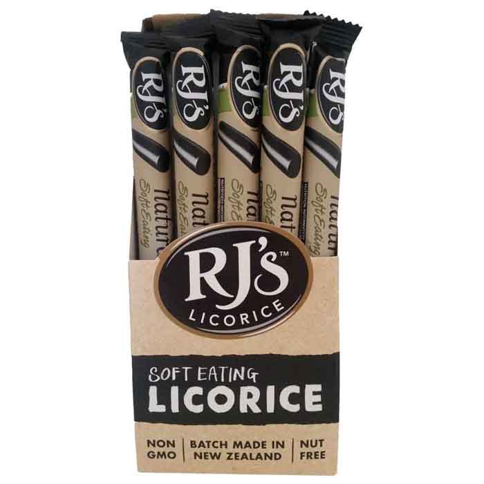 Rjs Licorice Soft Eating Natural Licorice Logs, 40g Pack of 25