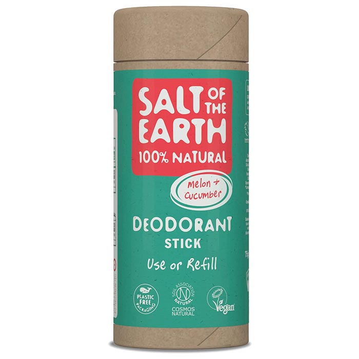 Salt Of The Earth - Natural Deodorant Refill or Use Stick - Melon & Cucumber, 75g