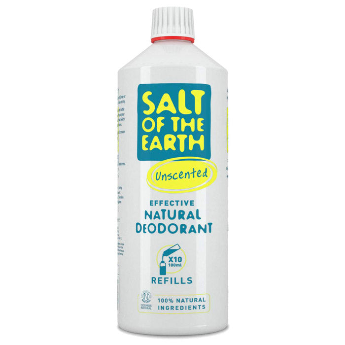 Salt Of The Earth - Natural Deodorant Spray Refills - Unscented ,1000ml