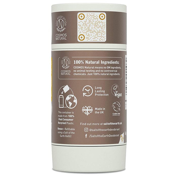 Salt Of The Earth - Natural Deodorant Sticks - Amber & Sandalwood, 84g - back