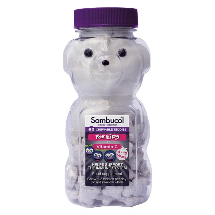 Sambucol Black Elderberry - Kids Chewable Teddies, 60 tablets