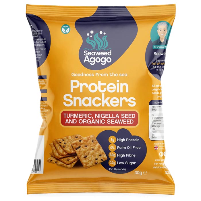 Seaweed Agogo - Protein Crunchies - Turmeric Nigella Seed & Organic Seaweed, 30g