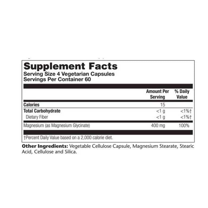 Solaray - Magnesium Glycinate, 120 capsules - Supplement Facts
