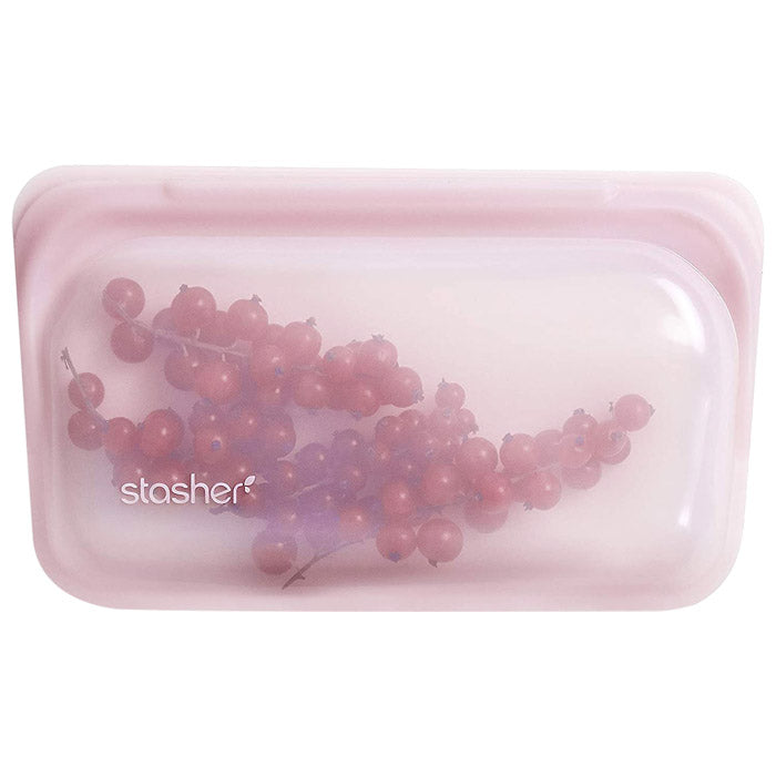Stasher - Silicone Reusable Snack Bag 19x12cm - Rose Quartz, 293.5ml - back
