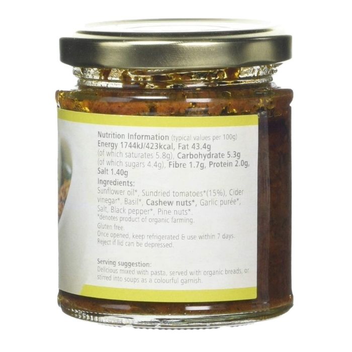Suma - Organic Vegan Red Pesto, 160g - back