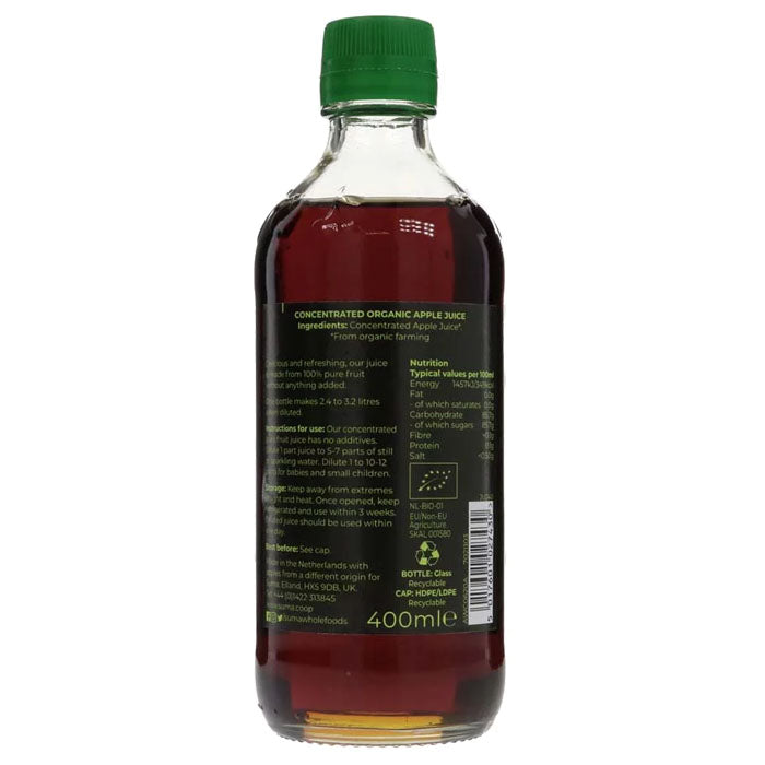 Suma Wholefoods - Organic Concentrated Apple Juice, 400ml - back
