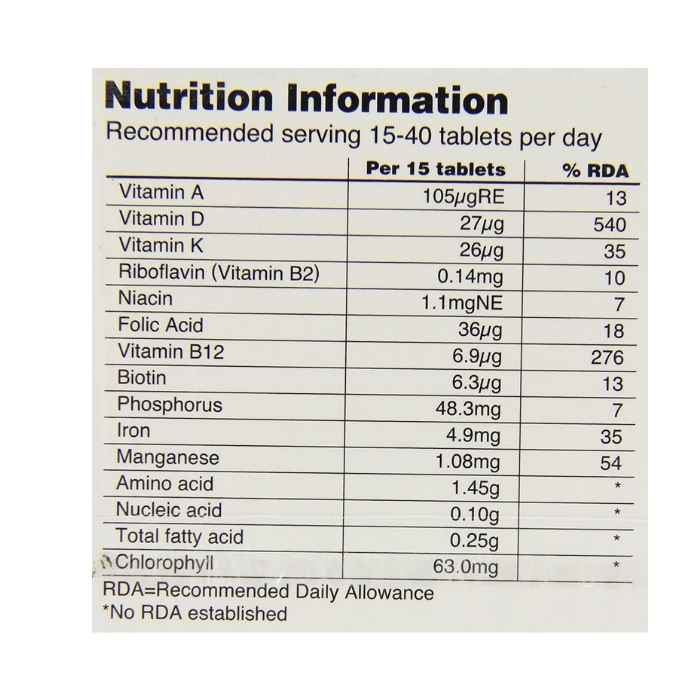 Sun Chlorella - Sun Chlorella A5 200mg, 1500 Tablets - PlantX UK