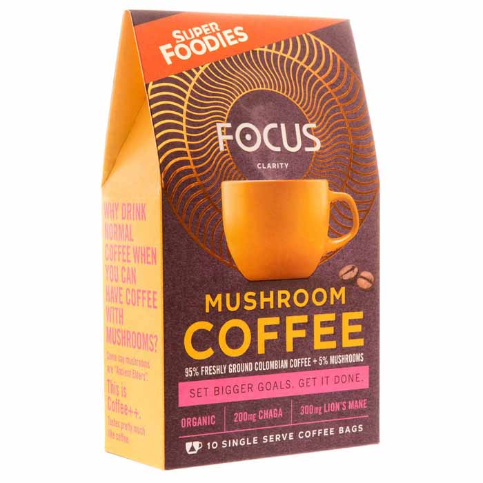 Superfoodies - Organic Mushroom Focus Coffee, 10 bags
