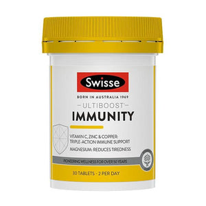 Swisse - Ultiboost Immunity Tablets (Vitamin C Zinc & Copper), 30 Tablets