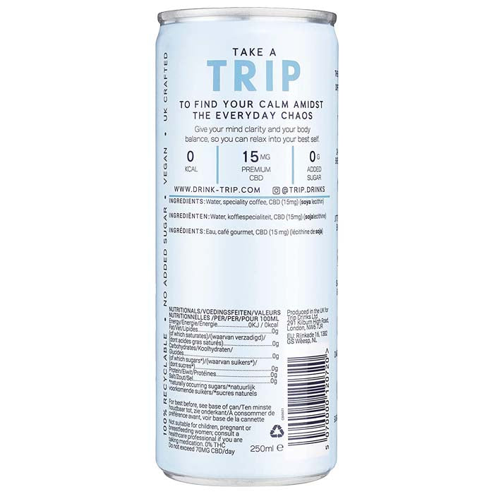 TRIP - CBD Infused Cold Brew Coffee, 250ml - back