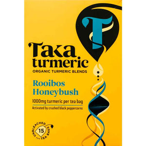 Taka - Turmeric Organic Rooibos Honeybush Tea, 15 Bags | Pack of 4