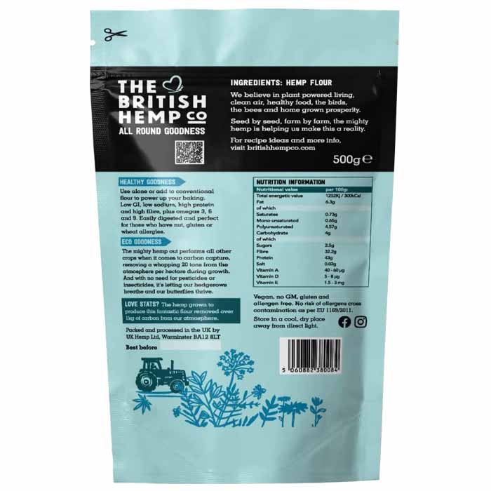The British Hemp Company - Hemp Flour (40% Protein), 500g - back
