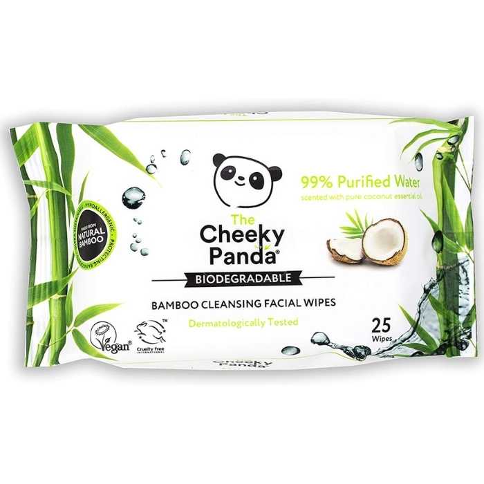 The Cheeky Panda - Biodegradable Bamboo Facial Cleansing Wipes coconut scented