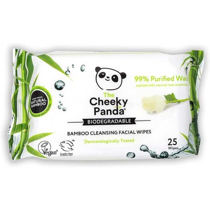 The Cheeky Panda - Biodegradable Bamboo Facial Cleansing Wipes rose scented